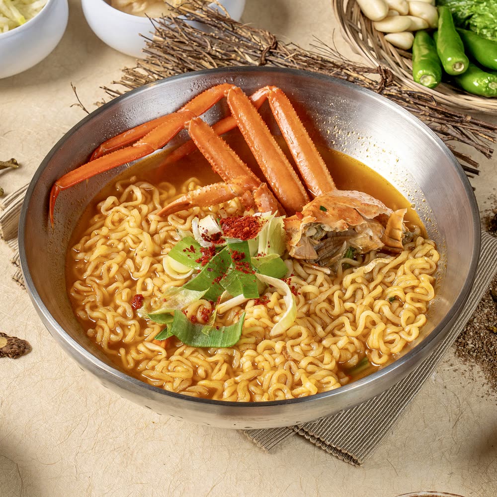 홍게라면 Red Crab Ramen — 산솔 신사본점 곁들임류 · Sansol Sinsa Korean BBQ menu (サムギョプサル · 烤肉)