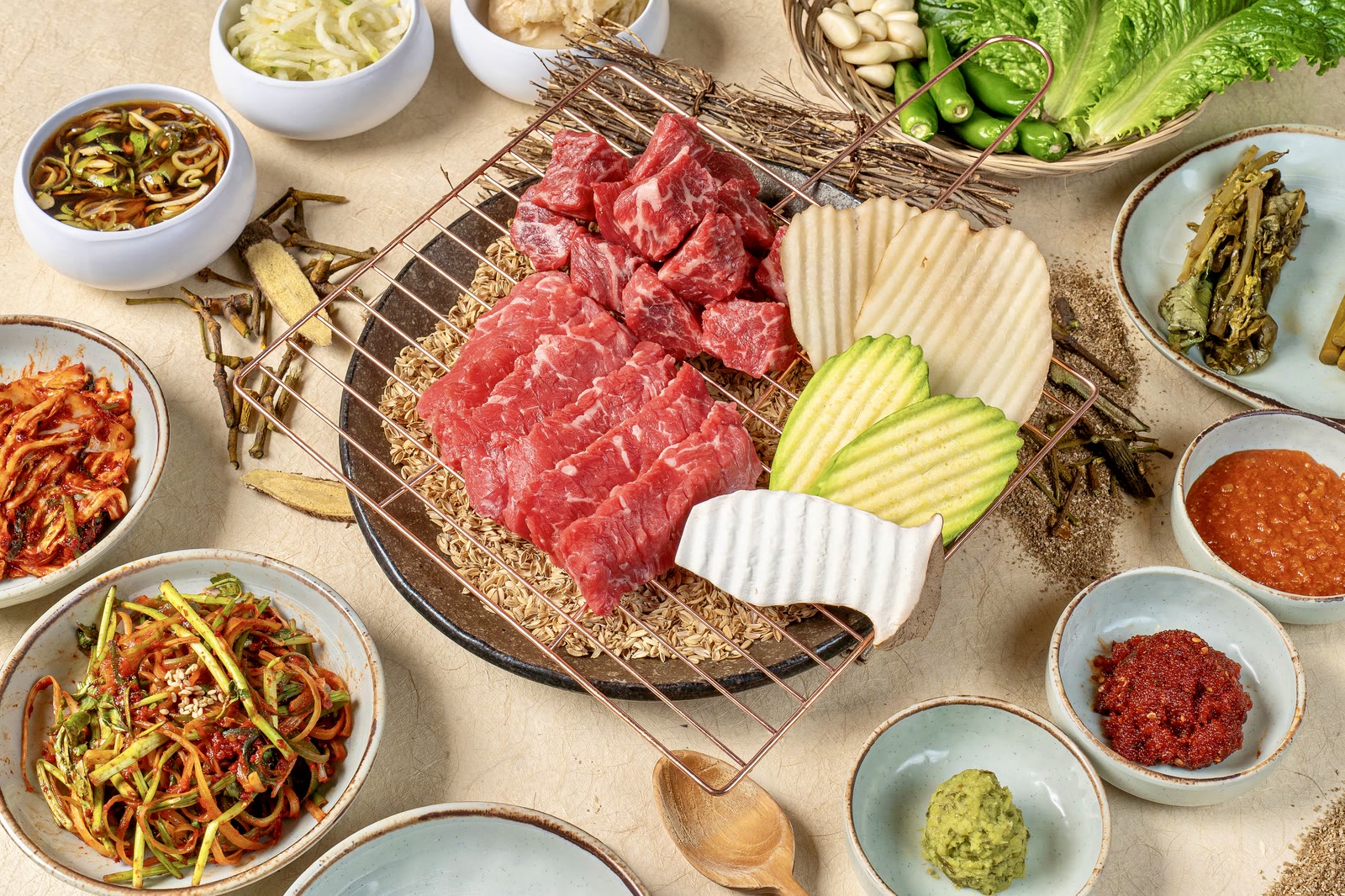 산솔 신사본점 숙성 돼지구이 한 상 3 — aged pork Korean BBQ (サムギョプサル · 烤肉) at Sansol near Sinsa Station, Seoul