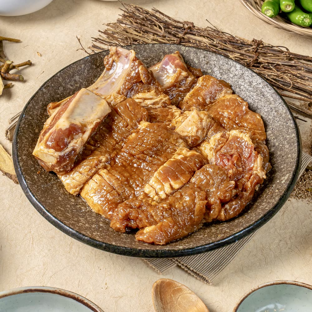 된장숙성 맥적갈비 Doenjang-Aged Maekjeok Pork Ribs — 산솔 신사본점 고기 (BBQ) · Sansol Sinsa Korean BBQ menu (サムギョプサル · 烤肉)