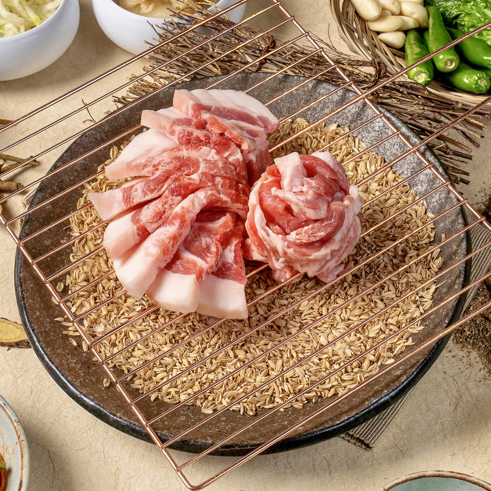 솔 모듬 (3-4인) Sol Platter (3–4 ppl) · Pork Belly · Pork Neck · Special Cuts — 산솔 신사본점 고기 (BBQ) · Sansol Sinsa Korean BBQ menu (サムギョプサル · 烤肉)